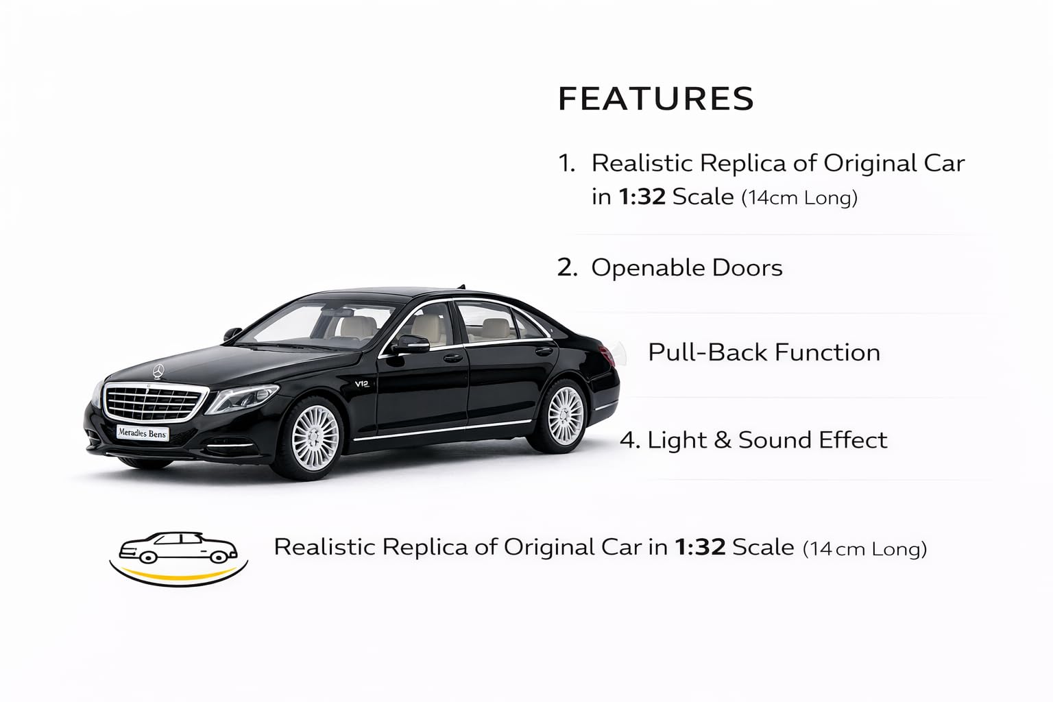 Buy Wizplex MSZ Official Licensed Mercedes S 600 Diecast Model Car